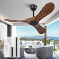 KBZZ 42 Inch Ceiling Fan without Light,6 Speeds,Reversible Silent DC Motor,Modern Ceiling Fan no Light with Remote for Indoor Outdoor Farmhouse Office Bedroom(Not Solid Wood)