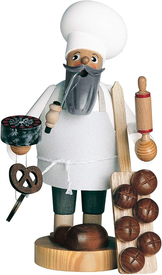KWO Smoking Men Incense Holder, Baker, 21 cm, Wood, Multicolour, One Size