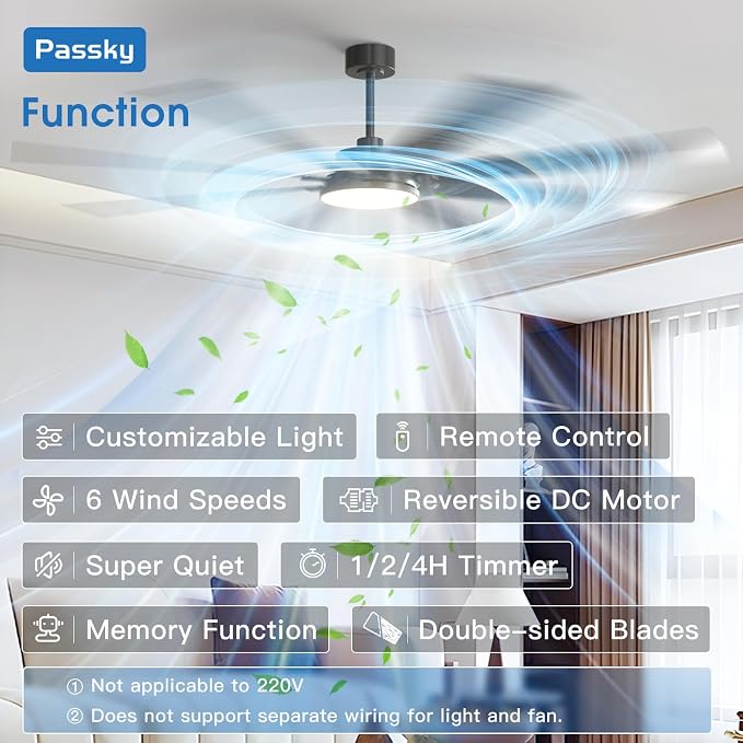 80 inch Ceiling Fans with Lights, Large Modern Ceiling Fan with Light and Remote Control, Reversible, 3CCT, Dimmable, Quiet, Black Ceiling fan For Bedroom, Living Room, Patio Farmhouse, Indoor/Outdoor