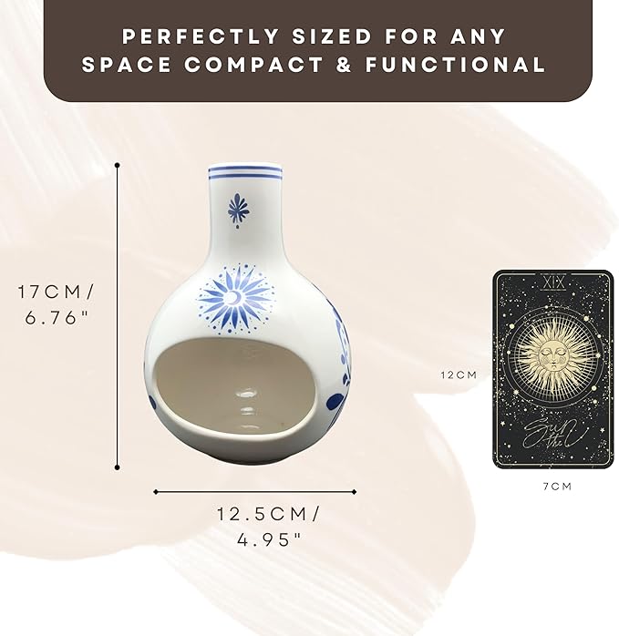 Ceramic Incense Holder – Palo Santo Burner for Sticks, Cones & More – Ash Catcher for Meditation, Altar, and Home Decor (Astralight)