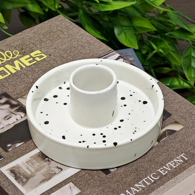 Gute Ceramic Palo Santo Holder, Handmade White Speckled Ash Catcher, Incense Burner for Palo Santo Sticks, White Sage & Smudging Sticks, Ideal for Meditation Yoga Home Decor