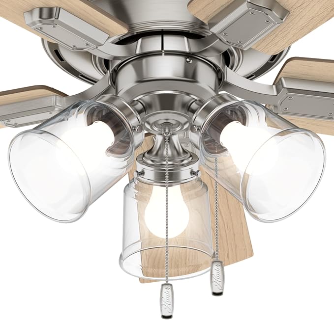 Hunter Crestfield, Indoor, Ceiling Fan, Quiet, 42 inch, Brushed Nickel