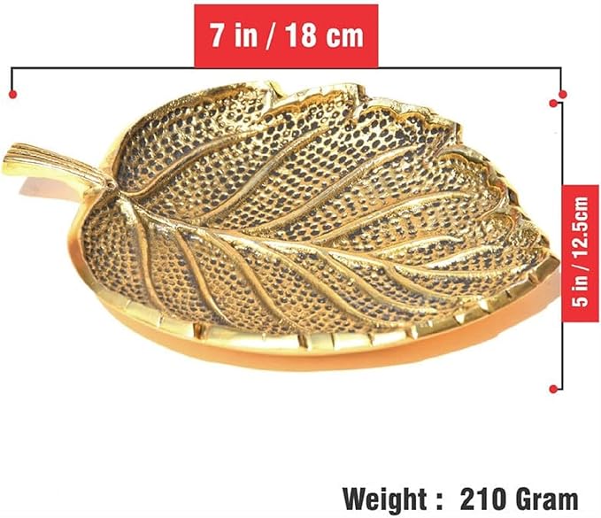Pure Source India Leaf Design Incense Burner Holder/Incense Stick Holder Ash Catcher for Home Office Fragrance Yoga Meditation