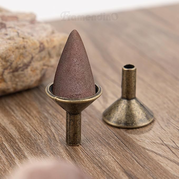 Framendino, 12 Pack Metal Backflow Cone Incense Burner Incent Stand Holder
