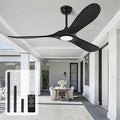 heimo 72 Inch Black Ceiling Fan with Light and Remote, Wood Outdoor Ceiling Fans with Lights Dimmable for Bedroom Living Room Patios Proch Office Rustic Extra Large High Cfm Exterior Fan