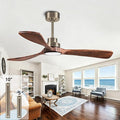 52inch silent ceiling fan with remote control, in antique bronze and walnut | 3CCT, mobile app, full memory function, for use in living rooms, dining rooms, bedrooms, offices, balconies, and outdoors.