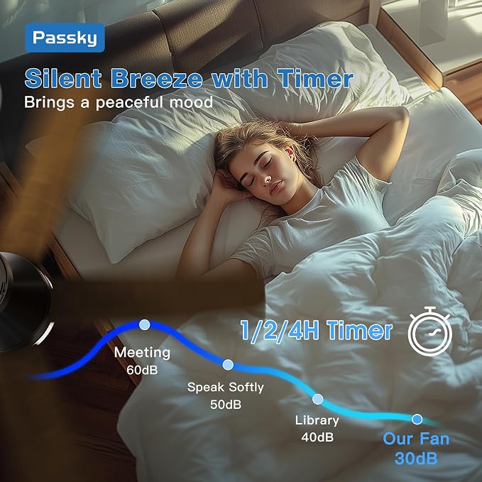 Passky Ceiling Fans with Lights, 42 inch Flush Mount Ceiling fan with Remote Control, Low Profile Ceiling Fan for Bedroom, Farmhouse, Reversible, 3CCT, Dimmable, Noiseless DC Motor, Black