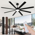 Fanbulous 84 Inch Ceiling Fans with Lights, Black Modern Ceiling Fan with Remote,Large Farmhouse Indoor & Outdoor Ceiling Fan with 8 Dual Finish Blades, Quiet DC Motor, Bright LED Light