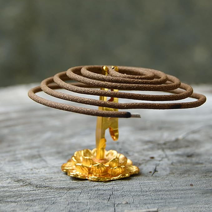 2pcs Lotus-Shaped Incense Holder Clips with Nelumbo Nucifera - Designed Base. These Clips can be Used for Both Incense Sticks (Standing Clamp) and Incense Coils (Spiral Burner)