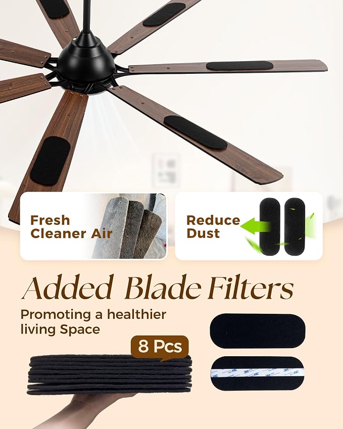 72Inch Smart Ceiling Fan with Alexa APP,Large Black Ceiling Fan with Light,6 Speed,3CCT,Dual Finish 7 Blades,Quiet DC Motor Outdoor Fan for Patio,Big Living Room