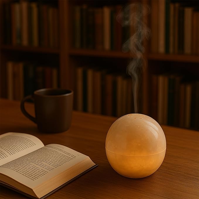 Natural Stone Sphere Incense Holder: 4" D Luxury Handmade Aromatherapy Burner for Meditation, Yoga & Home Décor, Multi-Hole Design, Pink Onyx