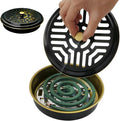 Mosquito Coil Holder, 2 Pack Metal Mosquito Repellent Coil Holder with Lid Black Portable Incense Coil Burner for Outdoor Camping Patio Party