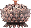 Incense Vintage Lotus Zinc Alloy Incense Holder, Elegance Incense Burning Supplies Sandalwood for Home Decoration Meditation(Copper)