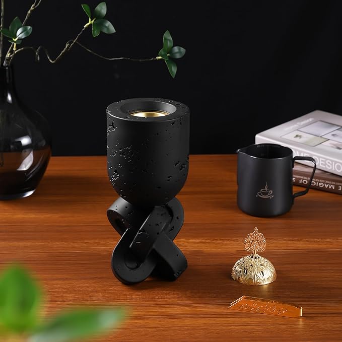 TERSCHELLING Frankincense Resin Incense Burner,Bakhoor Burner,Charcoal Incense Burner, 11.02Inches Tall Incense Censer - for Meditation,Yoga,Spa Aromatherapy,Office,House Warming Gifts& Home Decor