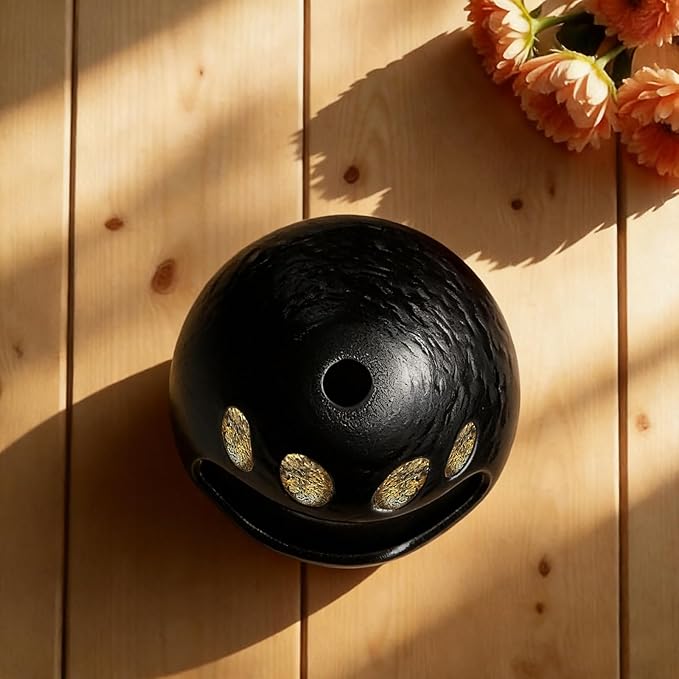 Palo Santo Holder, Palo Santo Burner for Cedar, Sage Burning, Mountain Modeling Smudge Bowl Fireplace Chimney Smudge Bowl for Yoga, Meditation and Energy Cleansing Aromatic Home(Black Gold)