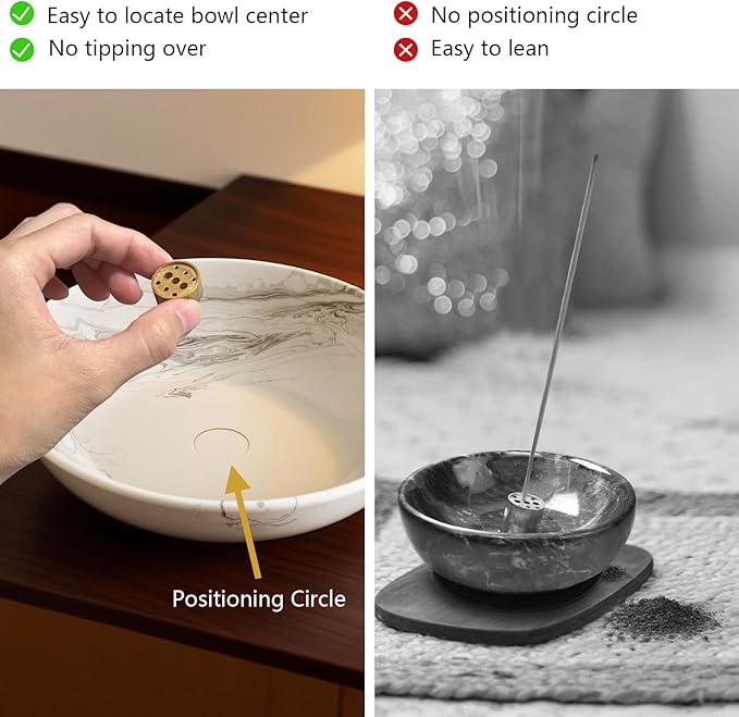 Incense Holder for Sticks Insence Bowl Round Minimalist Plate 6.2 ”