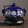 Electric Resin Burner with Timer, Ceramic Electric Incense Burner, Burner Censer 110V for Home Porch, Patio, Garden, Office, Yoga, Living Room, Meditation Room (Blue)