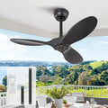 KBZZ 36 Inch Black Ceiling Fan without Light,6 Speeds,Reversible Silent DC motor,3 ABS Blades,Modern Ceiling Fan No Light,Ceiling Fan with Remote for Indoor Outdoor Farmhouse Bedroom Patio Kids Room