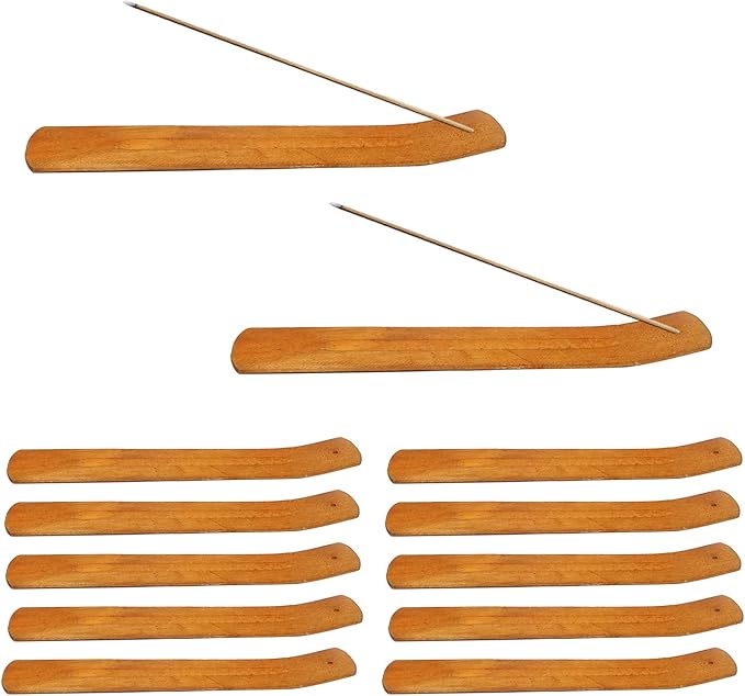Honbay 12PCS Wooden Incense Sticks Holder Lightweight Incense Burner Ash Catcher Wooden Incense Tray for Home Fragrance Decor or Hotel Aromatherapy Ornament (9.25")