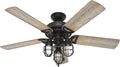 Hunter Starklake, Outdoor or Indoor, 5 Blades, 52 inch, Natural Black Iron