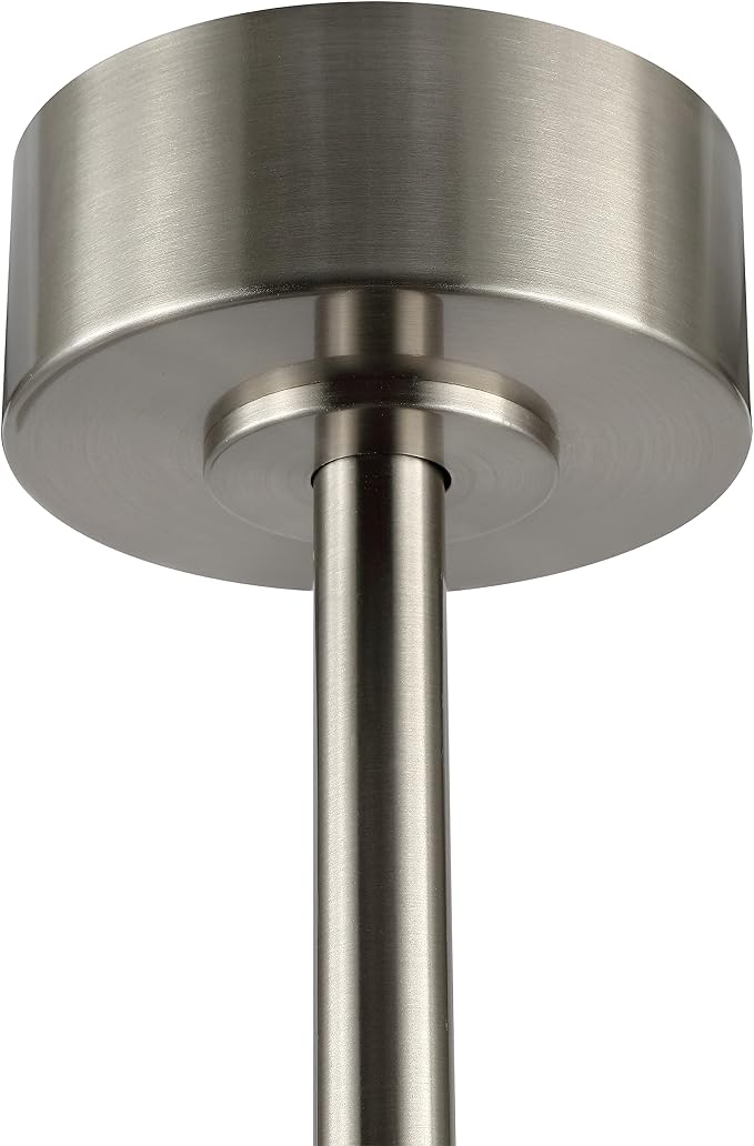 WINGBO 54 Inch DC Ceiling Fan without Lights, 5 Reversible Carved Solid Wood Blades, 6-Speed Noiseless DC Motor, Ceiling Fan No Light with Remote, Brushed Nickel Finish with Gray Blades, ETL Listed