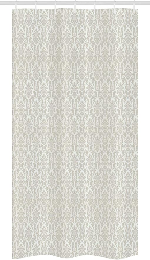 Ambesonne Damask Stall Shower Curtain, Abstract Floral Pattern Wedding Inspired Soft Colored Design Complex Motifs, Fabric Bathroom Decor Set with Hooks, 36" W x 72" L, Cream Beige