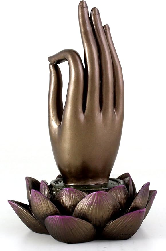 Top Collection Buddha Hand and Lotus Flower Vitarka Mudra Incense Holder Incense Burner