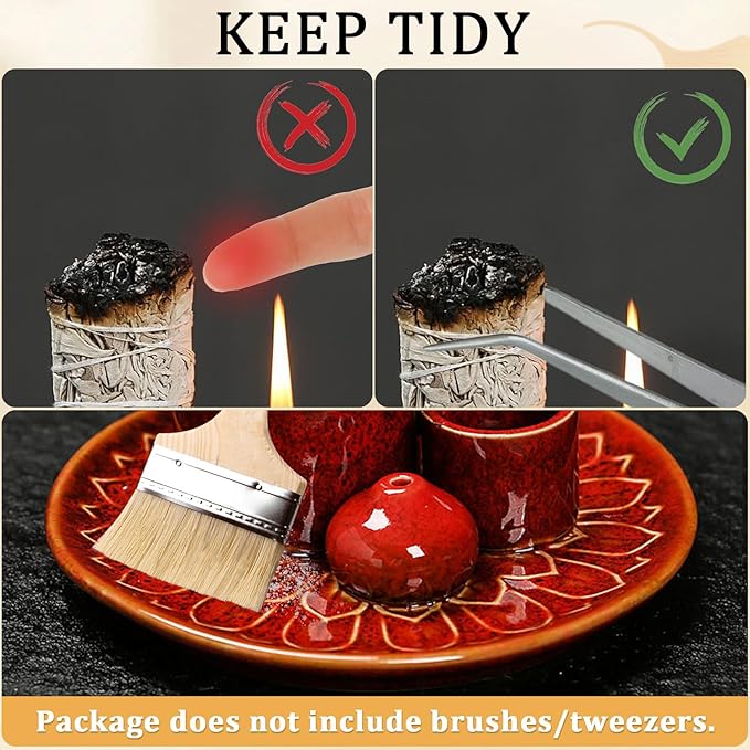 Comeon Palo Santo Holder, Backflow Incense Burner Holder Candle Holder Sage Burner Holder for Burning, Ceramic Incense Holder for Sticks for Meditation Yoga Room