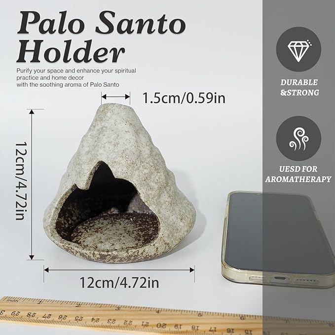 MOUGIGI Pure White Zongzi Palo Santo Holder – Elegant Sage Cone Incense Dish for Zen Meditation & Energy Cleansing – Ideal for Aromatherapy, Stress Relief, and Mindfulness Decor Gifts.