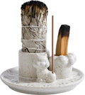Palo Santo Holder, 4 in 1 Incense Holder for Incense Sticks, Burning Sage, Palo Santo (Ceramic,White)