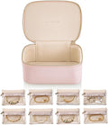 VLANDO Jewelry Travel Case,Gifts for Women,Travel Jewelry Organizer with Clear Velvet Jewelry Bags 8Pcs Zipper Pouch for Women Girl Gift-Pink