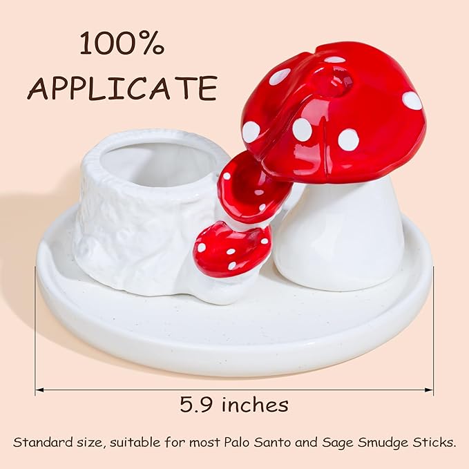 ZenBless 5 in 1 Mushroom Gifts Waterfall Incense and Candle Burner
