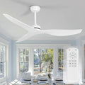 Ceiling Fans without Light,52 Inch Ceiling Fan with Remote Control,3 Reversible Blade,White Ceiling Fan for Bedroom, Living Room,Hallway
