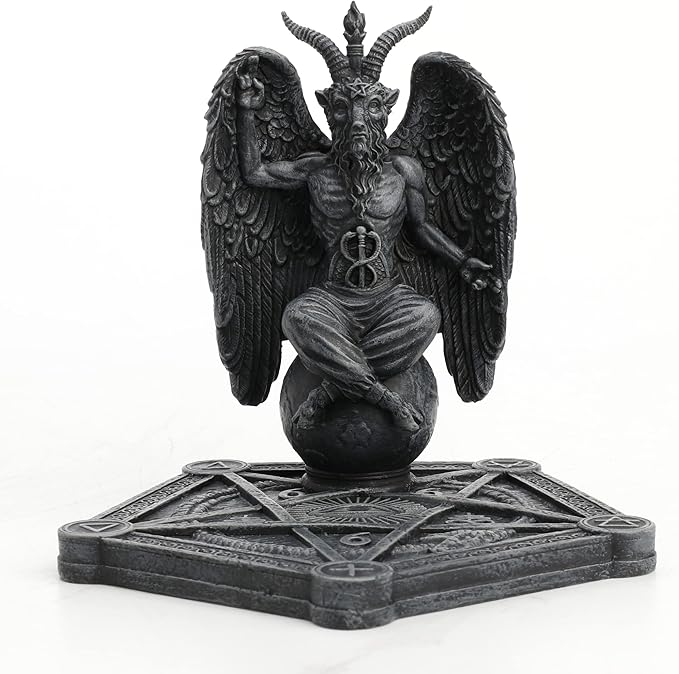 Veronese Design 4 1/2 Inch Baphomet Pentagram Incense Stick Burner Resin Sculpture