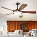 Ceiling Fans with Lights and Remote: 46-Inch Ceiling Fan 5 Blades Round Crystal Low Profile Outdoor - Walnut Ceiling Fans with Remote Control Quiet Reversible DC Motor for Living Room
