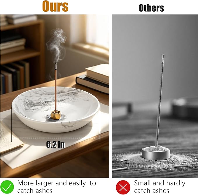 Incense Holder for Sticks Insence Bowl Round Minimalist Plate 6.2 ”