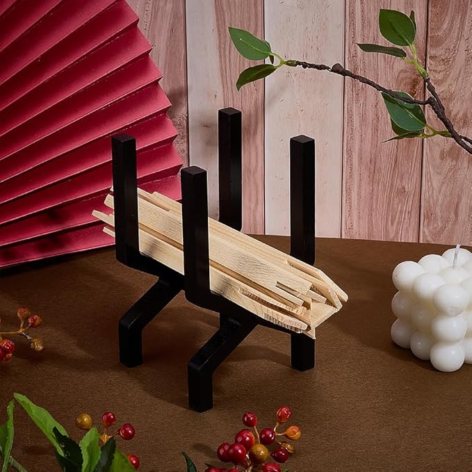 PH PandaHall Wooden Palo Santo Holder, X Shape Incense Holder Black Stick Stand Small Incense Sticks Holders for Home Yoga Studio Altar Spiritual Decor Christmas Eid Mubarak, 1 Set