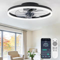 20" Low Profile Ceiling Fans with Lights and Remote & APP, Dimmable 3000-6500K LED Fandelier Ceiling Fan with Light, Modern Flush Mount Ceiling Fan Light for Living Room, Bedroom and Kitchen
