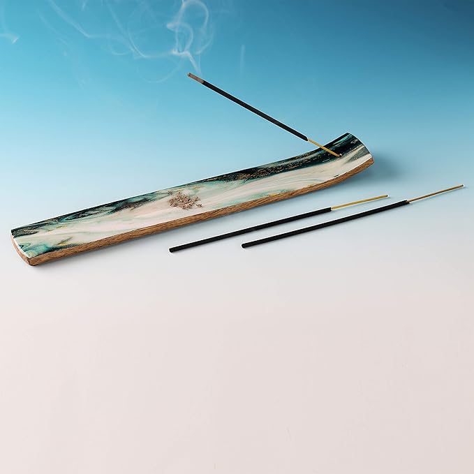 Folkulture Set of 2 Incense Holder or Incense Burner for Insence Sticks, Ash Catcher or Insence Burner Holder, Wooden Insense Stick Holders, Inscent Tray for Home Decor, Mango Wood