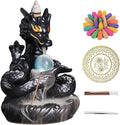 Dragon Shape Incense Waterfall, Ceramic Backflow Incense Holder, Handmade Waterfall Incense Burner with 20 Backflow Incense Cones + 30 Incense Sticks, Home Office Decor