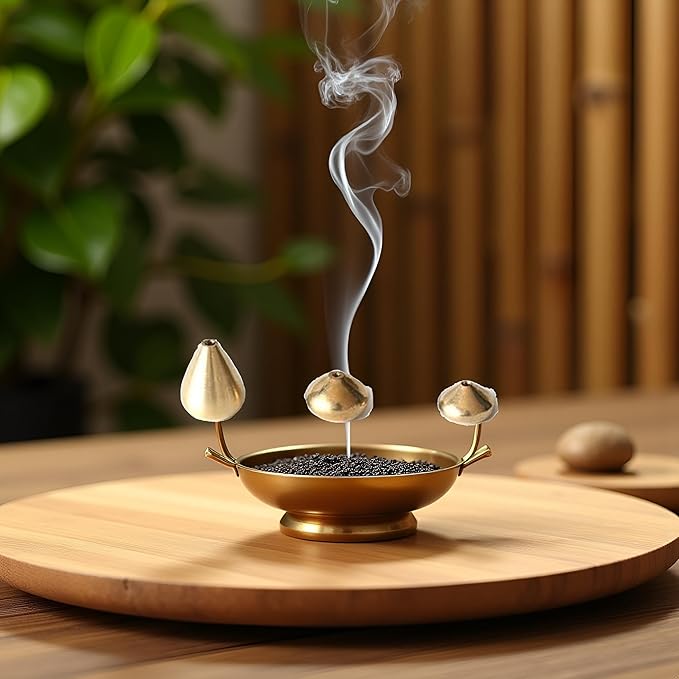 3Pcs Brass Incense Holder,Water Drop Shape Incense Stick Holder for Indoor Outdoor,Portable Sandalwood Coil Base,Metal Brass Incense Base(S),Incense Holders,Home Fragrance