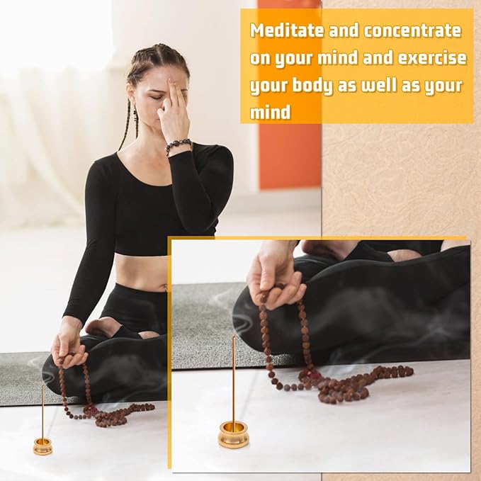 6 Pcs Gold Incense Holder, Small Brass Incense Holder, Incense Holders for Sticks, Insence Holder, Incense Stick Burner, Incense Cone Burner Holder, Small Incense Holder for Indoor Outdoor Use (Gold)