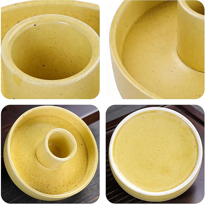 Palo Santo Holder, Ceramic Incense Stick Holder, Sage Holder for Yoga, Meditation, and Energy Cleansing, Unique Ceramic Incense Holder Gift for Palo Santo Sticks (Yellow)