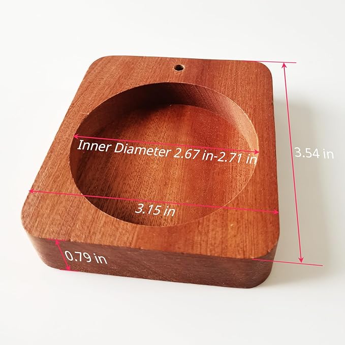 1 Pack Wooden Incense Holder Base for Insence-Stick Holder Ash Catcher with Removable Glass, Inner Diameter 6.8-6.9CM