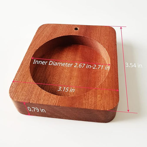1 Pack Wooden Incense Holder Base for Insence-Stick Holder Ash Catcher with Removable Glass, Inner Diameter 6.8-6.9CM