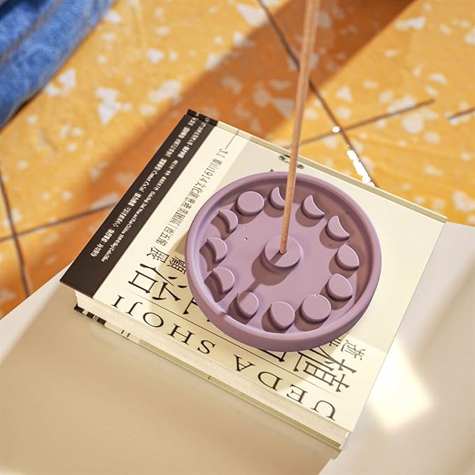 BOOWAN NICOLE Silicone Concrete Incense Holder Molds Sun and Moon Cement Aromatherapy Incense Tray Mould DIY Decoration Tool (SH0914)