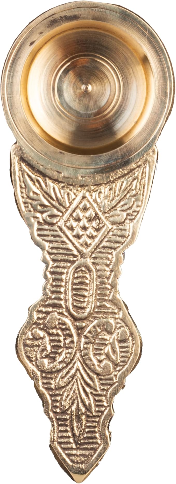 Brass Kapoor Arti Stand Holder Antique Gold Finish Embossed for Home Purifying Pooja Prayer Home Temple Mandir Office and Gifting (Kapoor Aarti)
