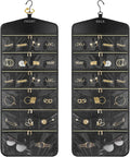 CHICECO Hanging Jewelry Organizer With Zippered Pockets,40 Pockets Travel Jewelry Organizer Storage for Cloest,Wall,Door