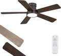 Fanbulous 42 Inch Ceiling Fans with Lights and Remote,Indoor Modern Flush Mount Ceiling Fan with 3CCT 6-Speed Quiet DC Motor,Small Low Profile Ceiling Fan for Bedroom Living Room Office(Oil Bronze)