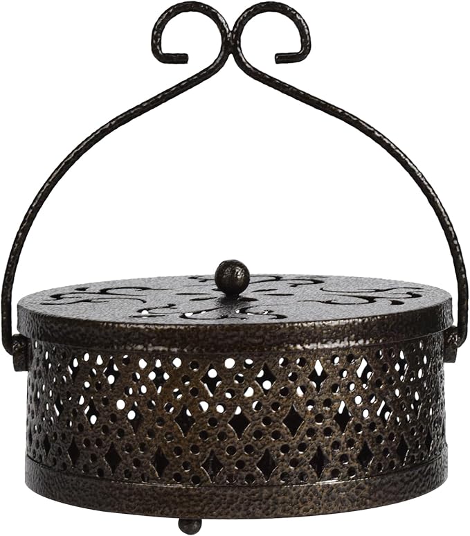 4 Pieces Mosquito Coil Holder Incense Coil Burner Indoor Outdoor Camping Use Portable Coil Holder Incense Burner Holder (Bronze Rhombus)